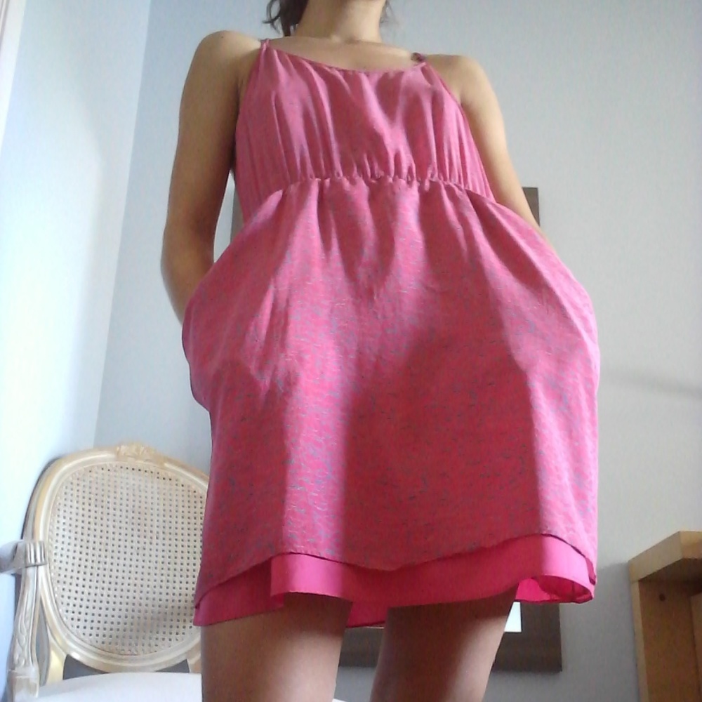 Pink Silk dress with pockets!!